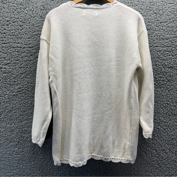 Vtg Shenanigans Knit Sweater Women L Floral Grandma Cottage Core Style Beaded - Picture 7 of 10